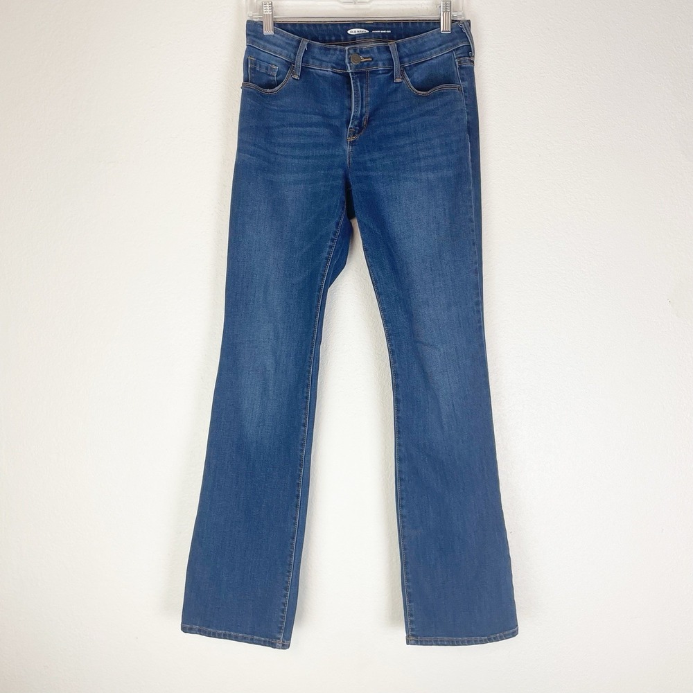Old Navy Kicker Boot Cut Jeans Size 4 Stretch Denim Secret Slim Pockets Blue
